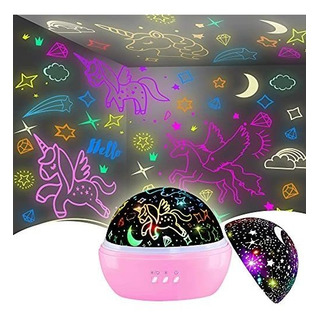Lampara De Mesa Con Proyector Para Niñas Diseño Unicornios Lampara De Mesa Con Proyector Para Niñas Diseño Unicornios