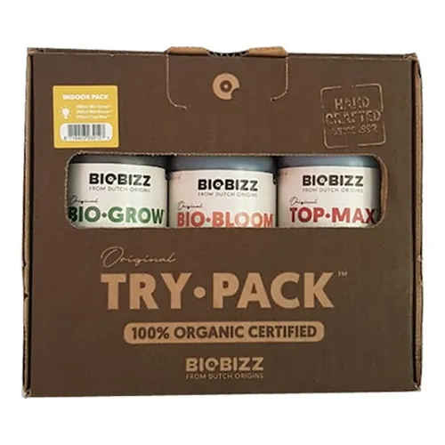 Fertilizante para interiores Biobizz Try Pack 100% orgánico 3 en 1