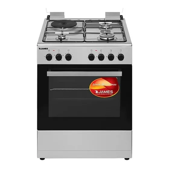 Cocinas Combinadas James C221 Inox 60cm Con Disco Europea