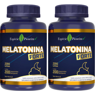 Kit 2x Melatonina Forte - Matéria Prima Importada - 400 Caps Kit 2x Melatonina Forte - Matéria Prima Importada - 400 Caps