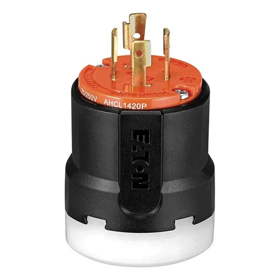 Clavija De Media Vuelta Arrow Hart 20a 3 Polos 4 Hilos Color Negro Con Naranja