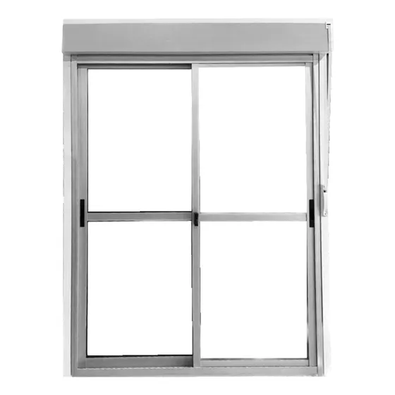 Ventana Monoblock 150 X 200 Serie 25 Persiana Pvc Blanco Plateado