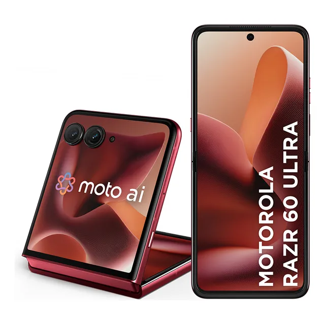 Smartphone Motorola Razr 60 Ultra, 1 TB, 32 GB (16 GB de RAM+16 GB de Ram Boost), pantalla plegable Snapdragon 8 Elite 7 y cámara externa 4 Moto Ai de 50 MP, rojo