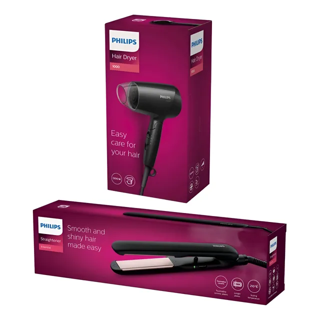 Combo Philips Secadora 1200w + Alisadora De Placas Ceramica 