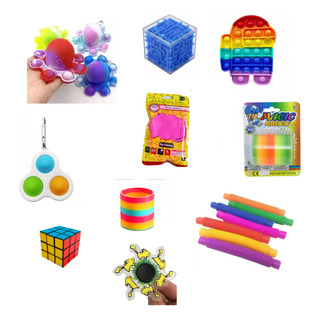 Mega Combo Fidget Toys Souvenir Pack Antiestrés X10 Juguetes Mega Combo Fidget Toys Souvenir Pack Antiestrés X10 Juguetes