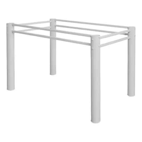 Pé Base De Mesa Jantar Aço Tampo Pedra Madeira Vidro 150x80