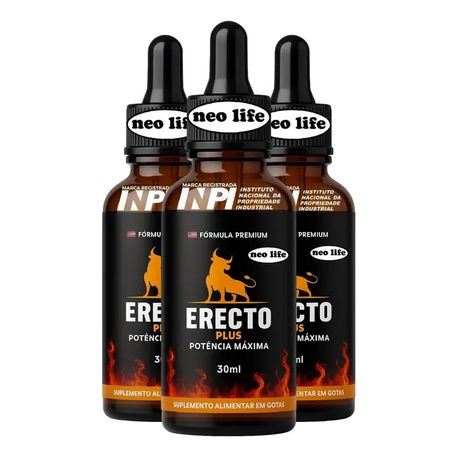 3x Erecto Plus 30ml Original - Envio Rápido - Loja Oficial