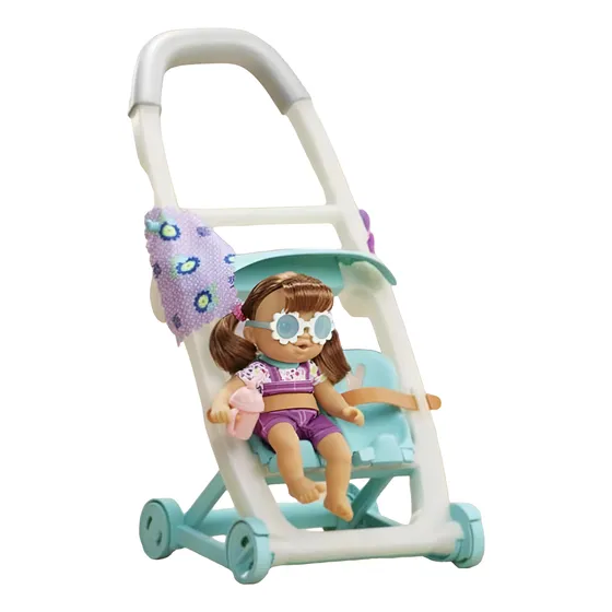 Juguete Muñeca Lucy Castaña Baby Alive Con Coche Accesorios