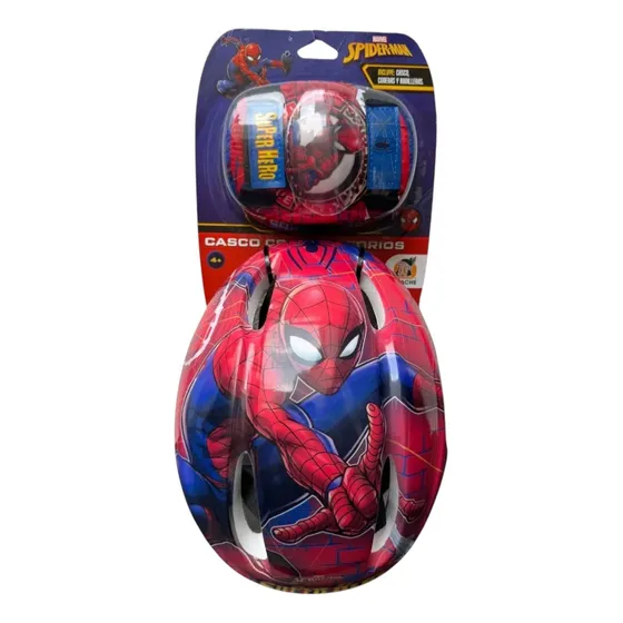 Casco Rodilleras Y Coderas Spiderman
