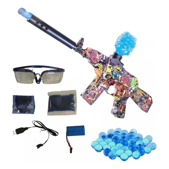 Arma Juguete Ametralladora Autom 5.000mil Balas Hidrogel Usb Camuflado