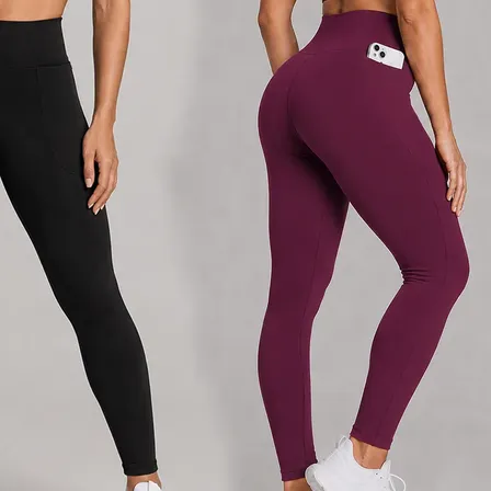 Kit 2 Calças Legging Feminina Grossa Cintura Alta Com Bolso
