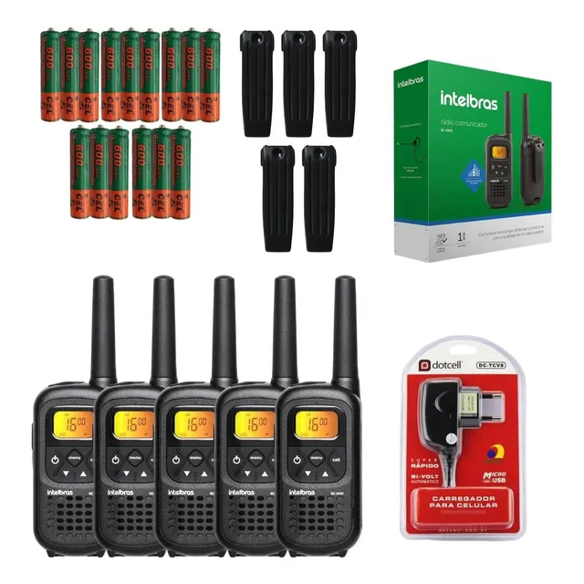 Kit 5 Rádio Profissional Reforçado Rc4002/rc4000 Intelbras 