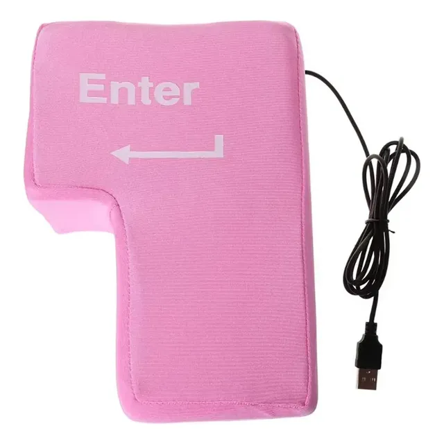 Botón Enter Gigante Para Computadora Anti Stress Color Rosa