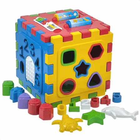 Brinquedo Cubo Didático Educativo Grande De Montar Encaixe Colorido
