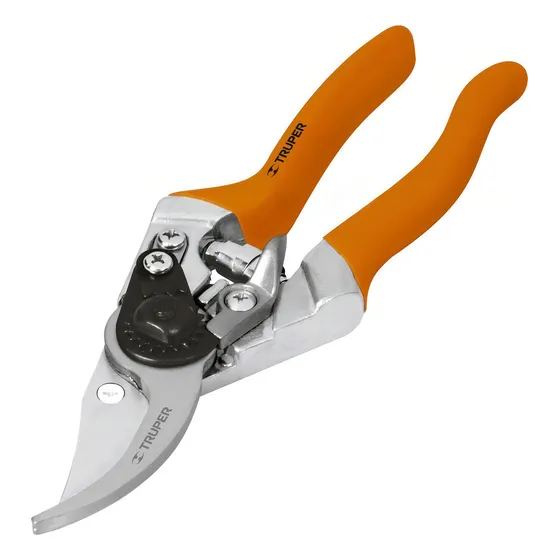 Tijera De Poda 8 Pulgadas 20 Cm Cuerpo Aluminio Truper Color Naranja
