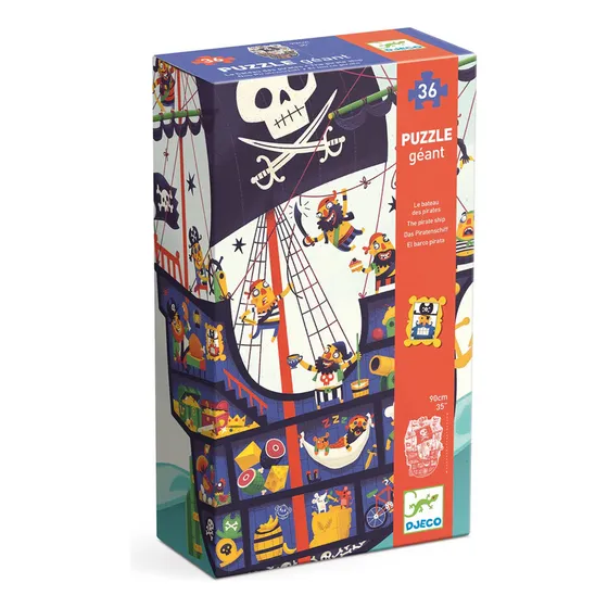 Puzzle Silueta Barco Pirata Djeco 36 Piezas Grandes +4 Años