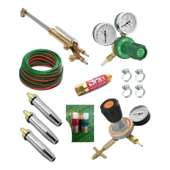 Maçarico De Corte Kit Glp E Oxigênio C/reguladores+mangueira