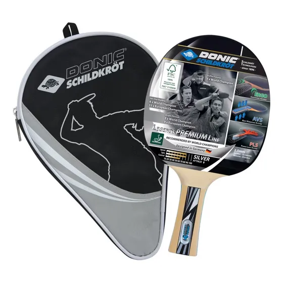Paleta Ping Pong Donic Legends Silver Con Funda Premium Tipo De Mango Fl (cóncavo)