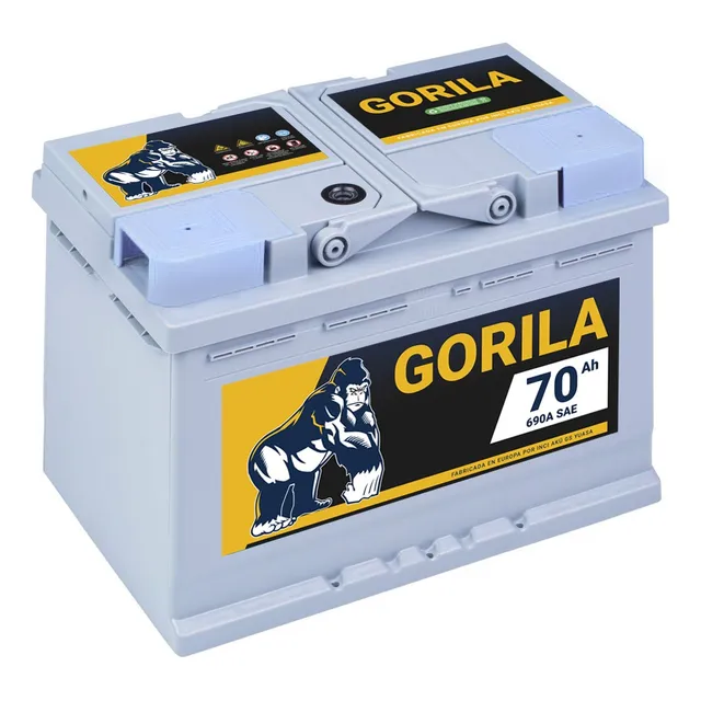 Batería Europea Auto Gorila 110/120amp (70ah C20)gtía 2 Años Derecho
