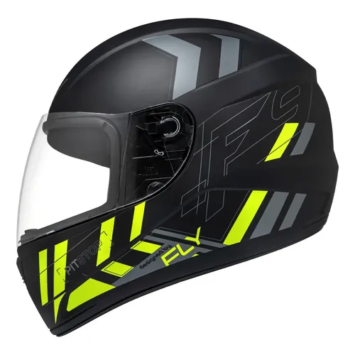 Capacete Integral Fly F-9 City Preto Brilhante e Vermelho, Tamanho