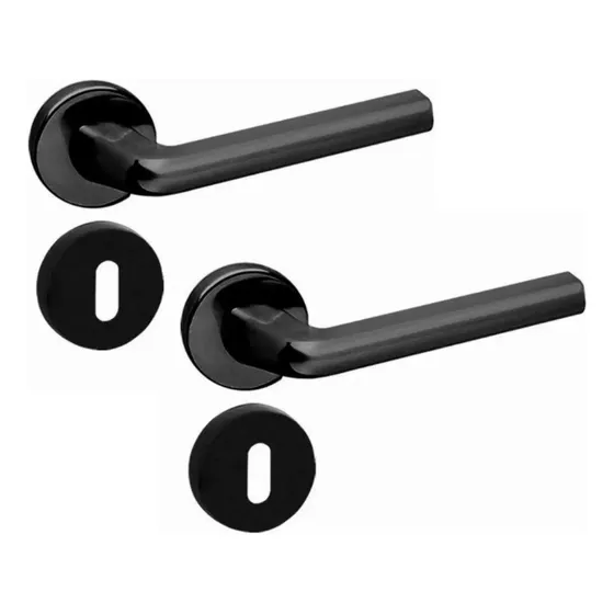 Manija Picaporte Negro Anto Terra Aluminio Puerta Doble