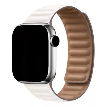 Pulseira Couro Elos Magnética Compatível Com Apple Watch Cor Giz