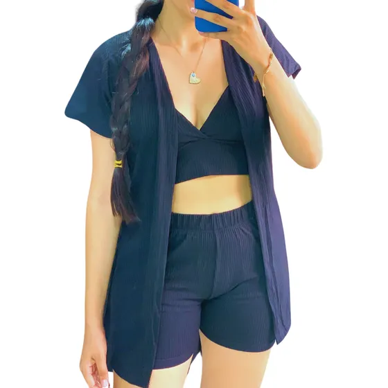 Conjunto Top, Chaleco Y Short #2905