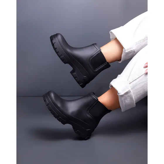 Bota De Lluvia Goma Mujer Moda Impermeables Plataforma