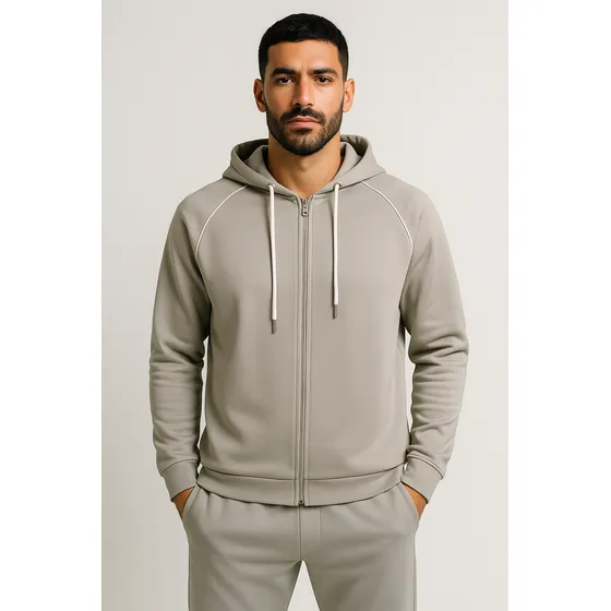 Campera Deportiva Con Capucha Canguro Oversize Hombre