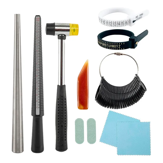 Juego Medidor De Anillos De Aluminio Gadnic Anillero Plano 