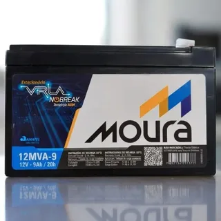 Bateria Nobreak Moura 12v 9ah Original Selada Central Alarme Preto