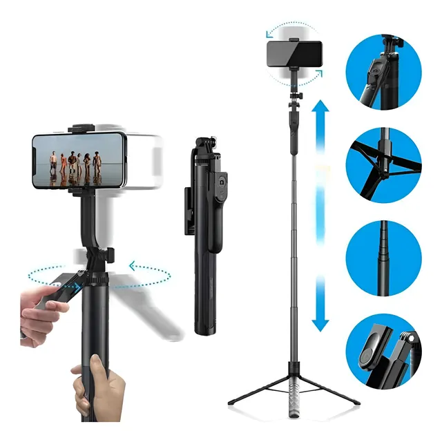 Tripode Selfie Stick Control Bluetooth Estabilizador Con Luz
