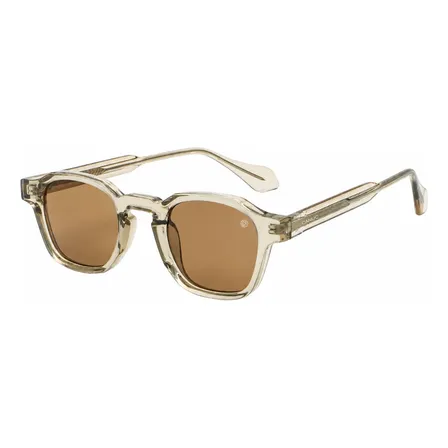 Óculos De Sol Masculino Canuc Cazu Champagne Hexagonal Espelho Champagne