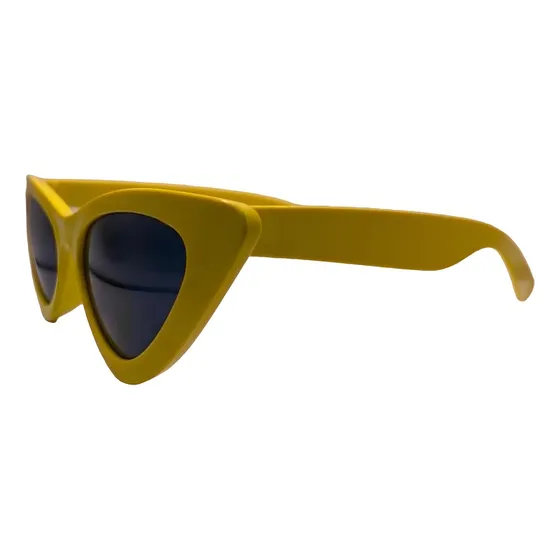 Óculos De Sol Retrô Gatinho Proteção Uv Amarelo