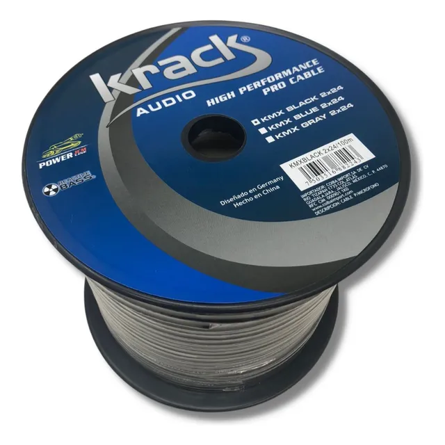 Rollo De Cable Krack Balanceado Para Micrófono 100 Mts 2x24