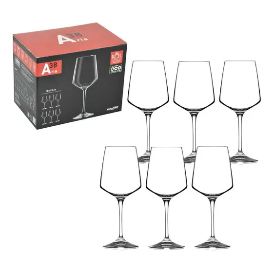 Juego De Copas 6 Piezas Cristal Rcr 384 Cc