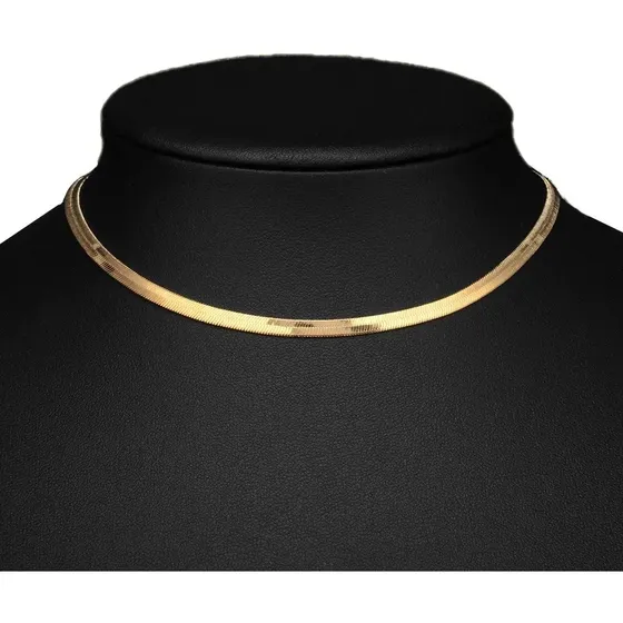 Gargantilha Choker Colar Feminino Fita Laminada Banhada 4mm — foto 2