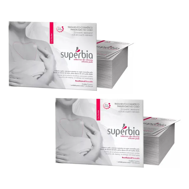 Kit 2x Superbia Adesivos De Silicone - Para Rugas No Colo