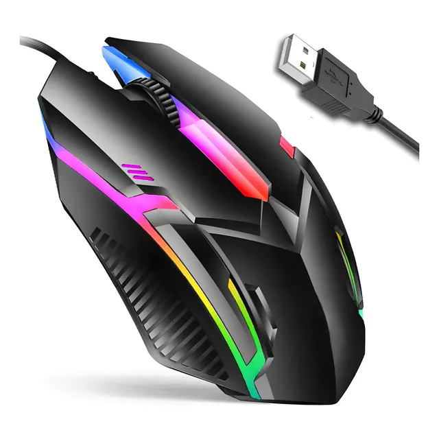 Mouse Óptico Gamer Led Iluminado Ratón Usb Alámbrico Juegos