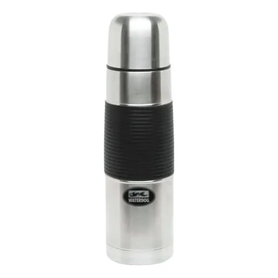 Termo Waterdog 1 Lt Acero Inoxidable Con Goma Camping Mate Color Plateado