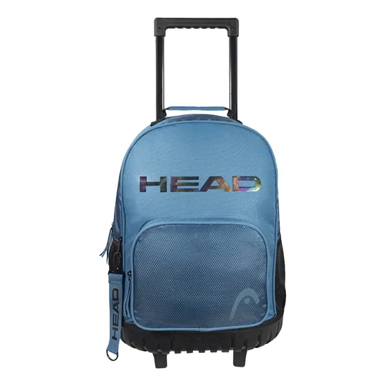 Mochila Escolar con Ruedas y 3 Bolsillos Head 30L Color Celeste Liso