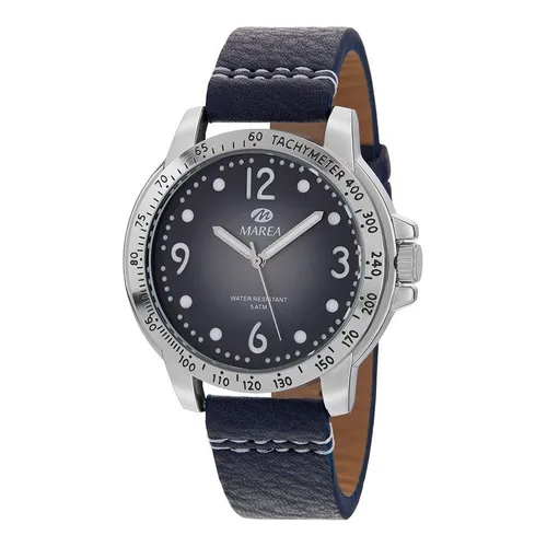 Marea Watch B4131402 Color De La Correa Azul Oscuro Con Pespunte Blanco Color Del Bisel Plateado Color Del Fondo Azul Oscuro