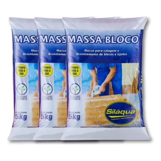 Massa Polimérica Bloco Tijolo Parede Casa 15kg (3 Sacos 5kg)