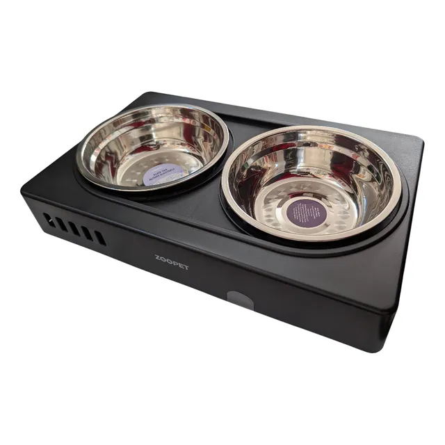 Plato Doble Para Perro Y Gato, Comedero Base Elevada Zoopet