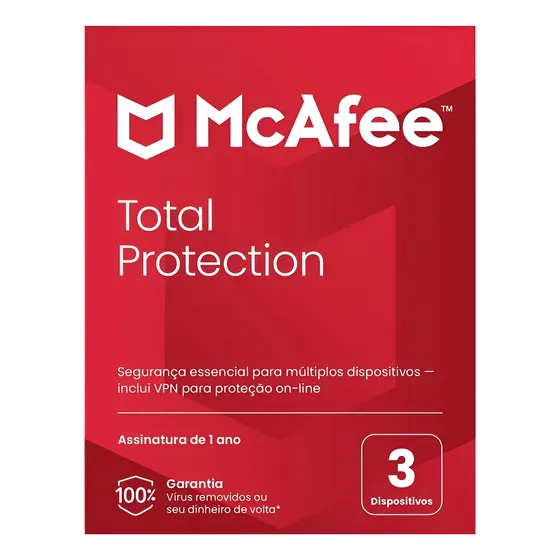 Total Protection Mcafee 3 Dispositivos 1 Ano Envio Rapido