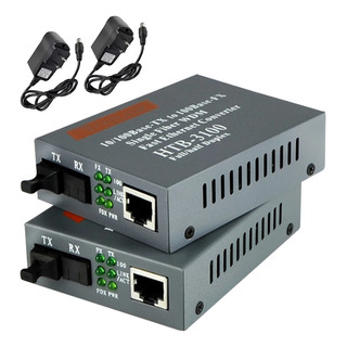 1 Par Convertidor De Fibra Optica Transmisión Ethernet 100mb 1 Par Convertidor De Fibra Optica Transmisión Ethernet 100mb