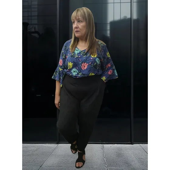 Pantalon-babucha De Tela Tropical Mecanico T 7 A 10