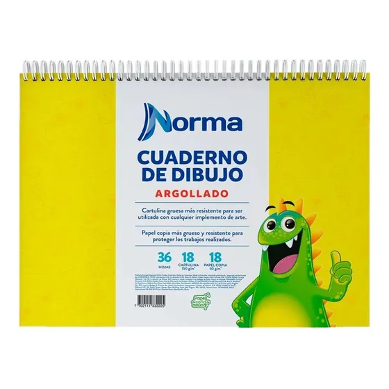 Norma DIBUJO Clásico 18 hojas blanca 1 materias unidad x 1 22.8cm x 29.8cm amarillo
