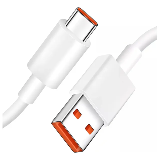 Cable Usb De Carga Ultra Rapida Usb Tipo C 120w 6a 1 Metro Largo Color Blanco - Otec