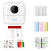 Mini Impresora Bluetoo Térmica Portátil + 13 Rollos Blanco